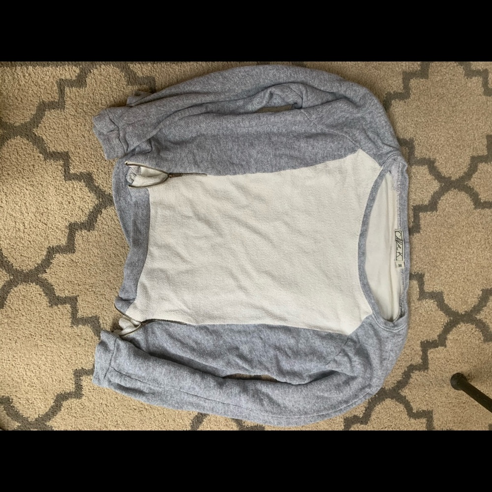 ChloeK gray and white sweater